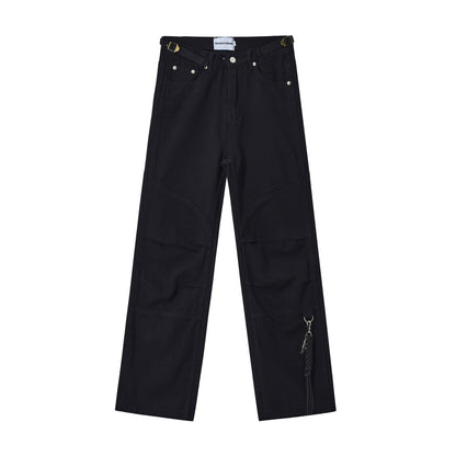 MADEEXTREME Vibe Loose Cleanfit Cargo Pants Black PinkLimes Trending Streetwear