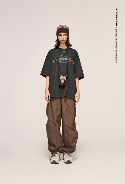 Fine Pattern Wide Leg Cargo Pants PinkLimes Trending Streetwear