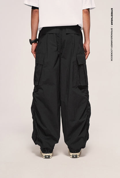 Fine Pattern Wide Leg Cargo Pants PinkLimes Trending Streetwear