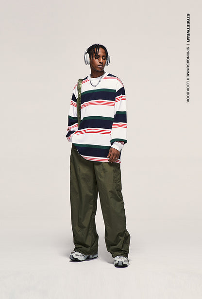 Fine Pattern Wide Leg Cargo Pants PinkLimes Trending Streetwear