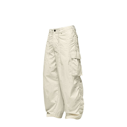 Fine Pattern Wide Leg Cargo Pants White PinkLimes Trending Streetwear