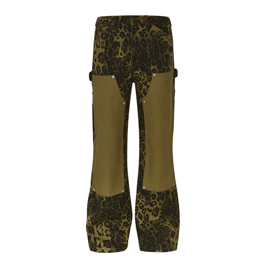 MADEEXTREME Leopard Stitch Cargo Pants PinkLimes Trending Streetwear