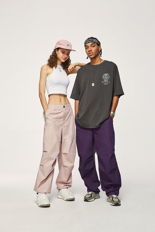 Two-Way Paratrooper Wide Leg Cargo Pants PinkLimes Trending Streetwear
