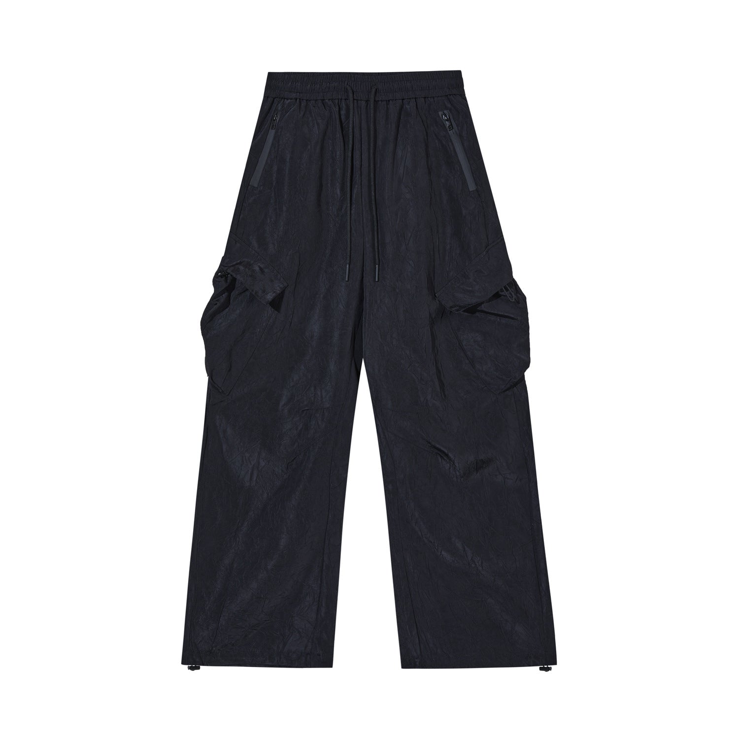 MADEEXTREME Retro Pleated Paratrooper Cargo Pants Black PinkLimes Trending Streetwear