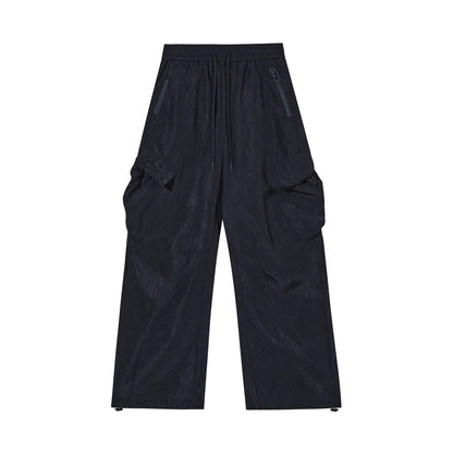 MADEEXTREME Retro Pleated Paratrooper Cargo Pants Black PinkLimes Trending Streetwear