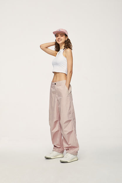 Two-Way Paratrooper Wide Leg Cargo Pants PinkLimes Trending Streetwear