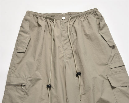 American Pleated Drawstring Cargo Pants PinkLimes Trending Streetwear