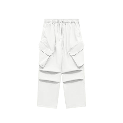 Functional Workwear Wide Leg Cargo Pants White PinkLimes Trending Streetwear
