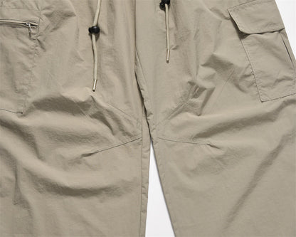 American Pleated Drawstring Cargo Pants PinkLimes Trending Streetwear