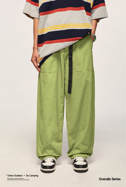 Japanese Loose Tooling Wide Leg Cargo Pants PinkLimes Trending Streetwear