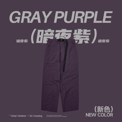 Japanese Loose Tooling Wide Leg Cargo Pants Dark Night Purple PinkLimes Trending Streetwear