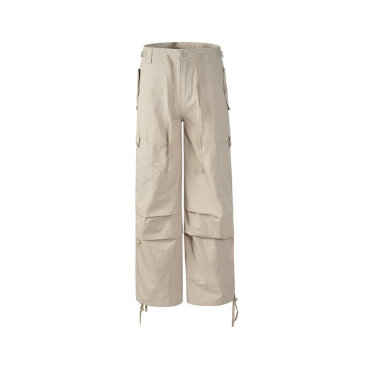 Drawstring Cargo Pants Beige PinkLimes Trending Streetwear
