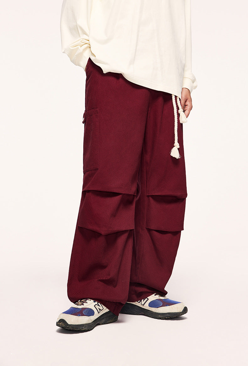 Tethered Wide-Leg Cargo Pants PinkLimes Trending Streetwear