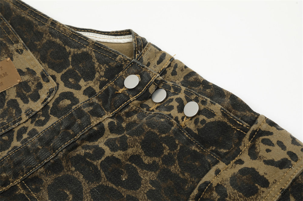Leopard Print Streetwear Cargo Overalls PinkLimes Trending Streetwear