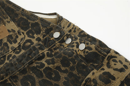 Leopard Print Streetwear Cargo Overalls PinkLimes Trending Streetwear