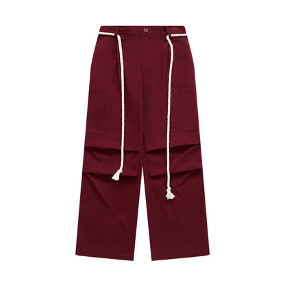 Tethered Wide-Leg Cargo Pants Auburn PinkLimes Trending Streetwear