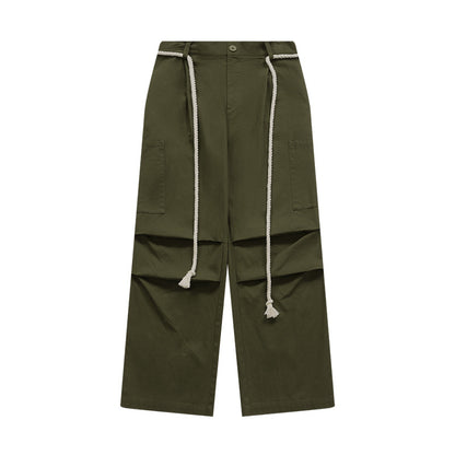 Tethered Wide-Leg Cargo Pants Army Green PinkLimes Trending Streetwear