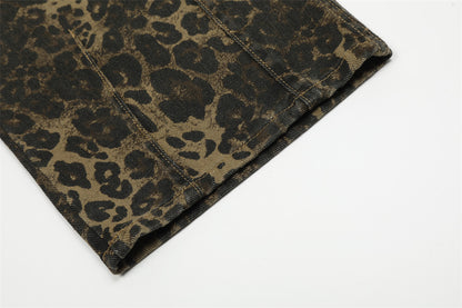 Leopard Print Streetwear Cargo Overalls PinkLimes Trending Streetwear