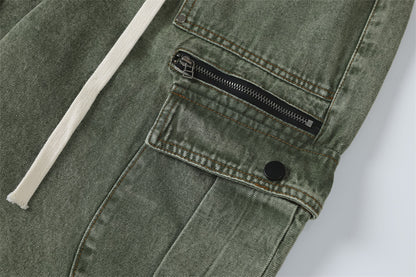 Multi-Pocket Washed Wide-Leg Cargo Pants PinkLimes Trending Streetwear