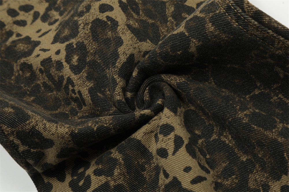 Leopard Print Streetwear Cargo Overalls PinkLimes Trending Streetwear
