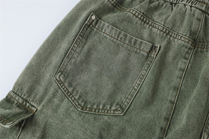 Multi-Pocket Washed Wide-Leg Cargo Pants PinkLimes Trending Streetwear