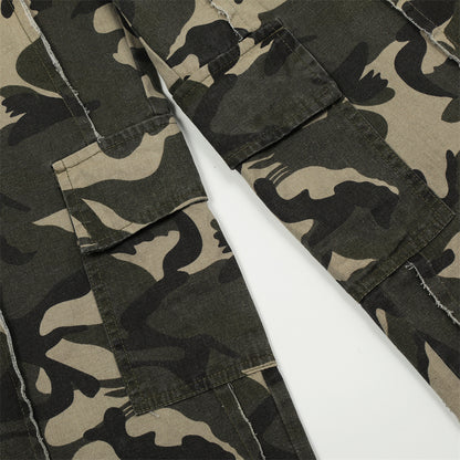Wide-Leg Camouflage Cargo Pants PinkLimes Trending Streetwear