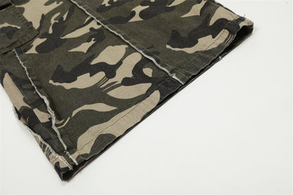 Wide-Leg Camouflage Cargo Pants PinkLimes Trending Streetwear