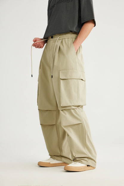 Herringbone Parachute Wide Leg Cargo Pants PinkLimes Trending Streetwear