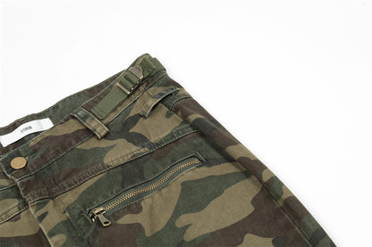 Camouflage Pleated Cargo Pants PinkLimes Trending Streetwear