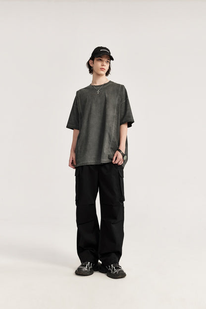 Herringbone Parachute Wide Leg Cargo Pants PinkLimes Trending Streetwear