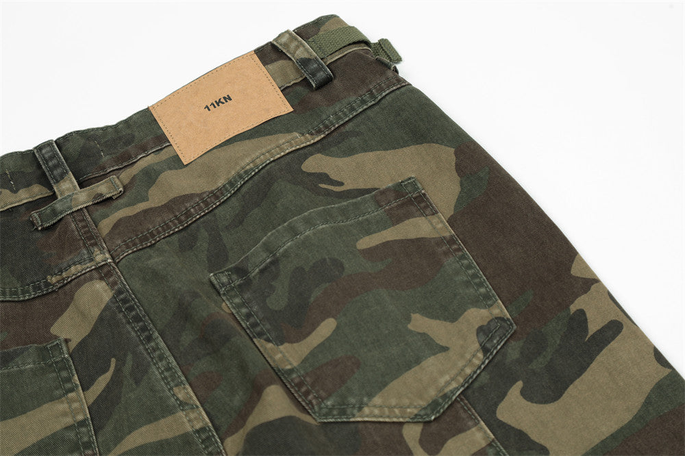 Camouflage Pleated Cargo Pants PinkLimes Trending Streetwear