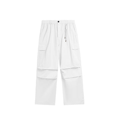 Washed Wide-Leg Cargo Overalls White PinkLimes Trending Streetwear