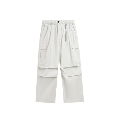 Washed Wide-Leg Cargo Overalls Beige PinkLimes Trending Streetwear