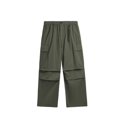 Washed Wide-Leg Cargo Overalls Army Green PinkLimes Trending Streetwear