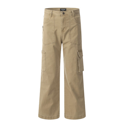 Loose Denim Cargo Pants Khaki PinkLimes Trending Streetwear