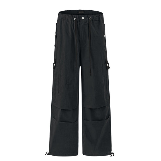 Loose Drawstring Wide Leg Cargo Pants Black PinkLimes Trending Streetwear