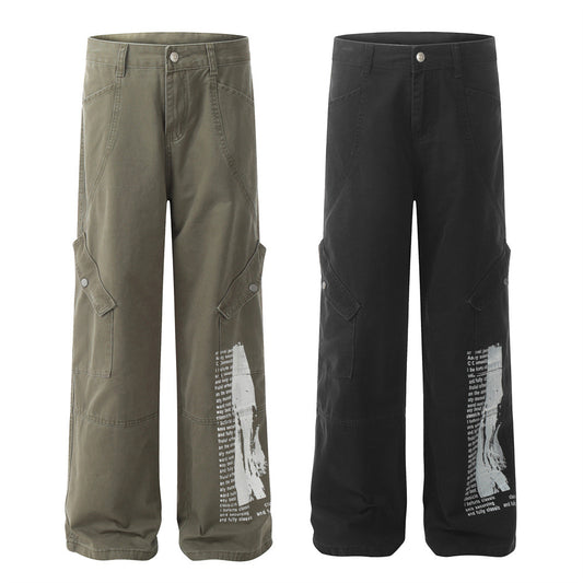 Distressed Printed Cargo Pants PinkLimes Trending Streetwear