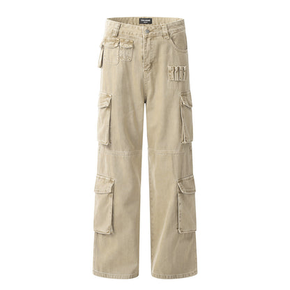Utility Pocket Cargo Pants Khaki PinkLimes Trending Streetwear