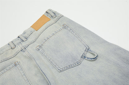 Light Wash Denim Cargo Pants PinkLimes Trending Streetwear