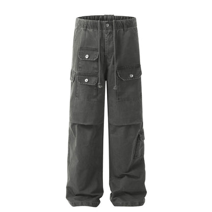 Washed Denim Pleated Cargo Pants PinkLimes Trending Streetwear