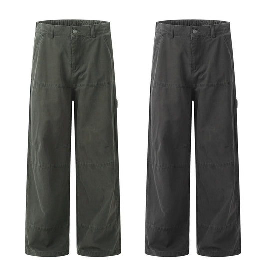 Spliced Washed Wide Leg Cargo Pants PinkLimes Trending Streetwear