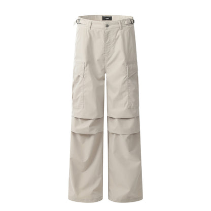 Pleated Paratrooper Cargo Pants Apricot PinkLimes Trending Streetwear