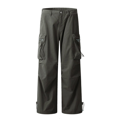 Zipper Pocket Paratrooper Cargo Pants Grey PinkLimes Trending Streetwear
