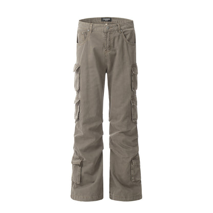 Multi-Pocket Cargo Pants Grey PinkLimes Trending Streetwear