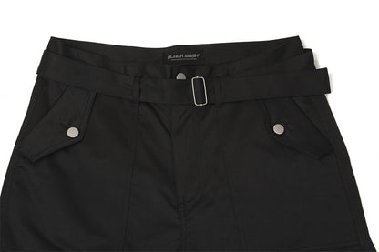 Belted Multi-Pocket Wide Leg Cargo Pants PinkLimes Trending Streetwear