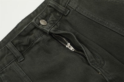 Split Stitch Solid Denim Cargo Pants PinkLimes Trending Streetwear
