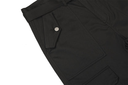 Belted Multi-Pocket Wide Leg Cargo Pants PinkLimes Trending Streetwear