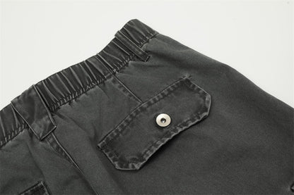 Washed Denim Pleated Cargo Pants PinkLimes Trending Streetwear