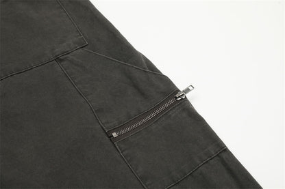 Spliced Washed Wide Leg Cargo Pants PinkLimes Trending Streetwear