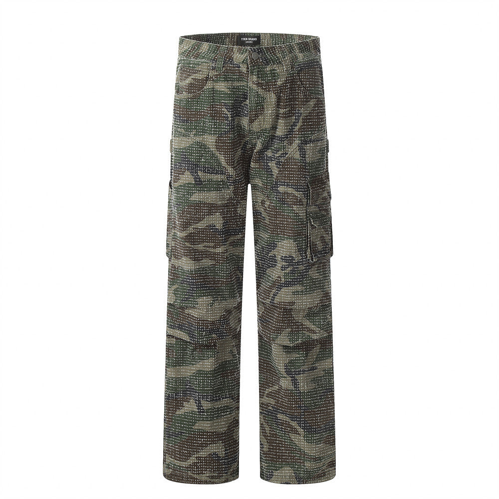 Hole Scrub Camo Paratrooper Pants Camouflage PinkLimes Trending Streetwear